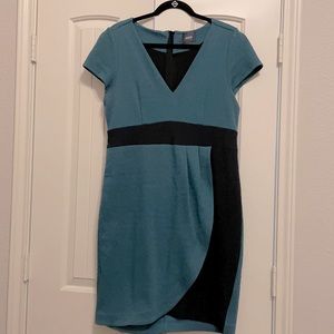 Anthropologie dress, blue and black, size Large